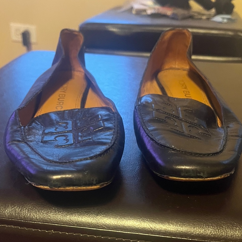 Tory Burch Black Women's Loafers with gold heel detail